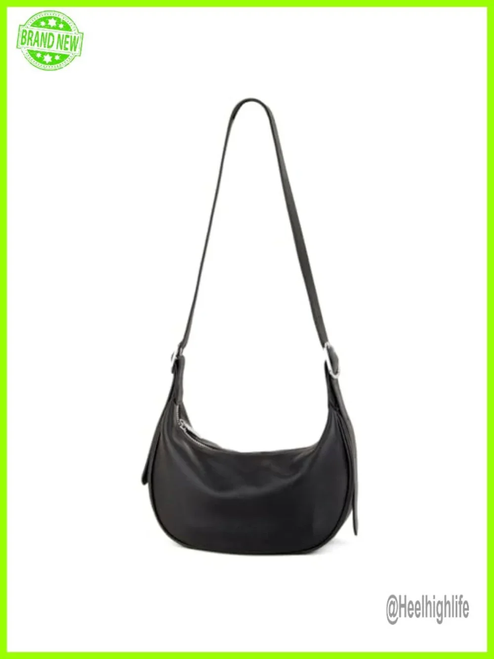 Full Grain Leather Hobo Bag Crossbody Crescent Shoulder Purse